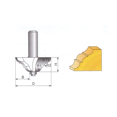 STAVTOOL - Fréza tvarová do dreva 34,4x12,7x12,7x3,96x3,14mm