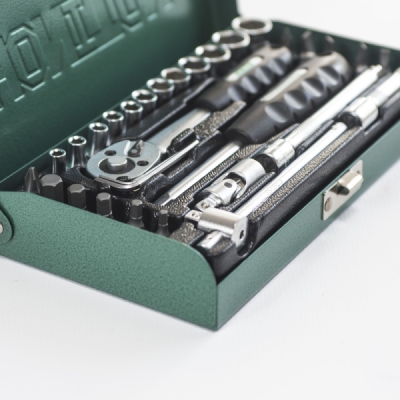 HONITON - Hlavica 1/4" sada 33 dielov kovový box
