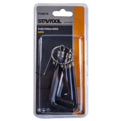 GK TOOLS - Kľúče imbus na krúžku sada 8 dielna