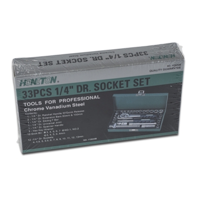 HONITON - Hlavica 1/4" sada 33 dielov kovový box
