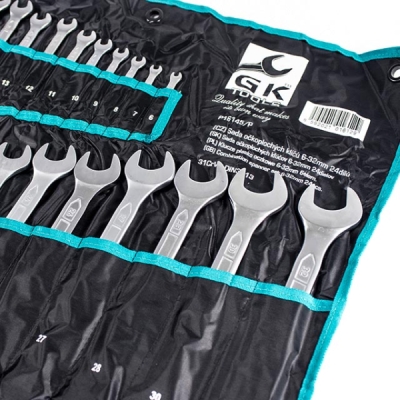 GK TOOLS - Kľúče v textilnom obale očkoploché sada 24 dielna