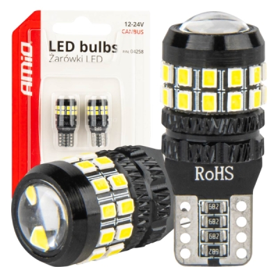 AMiO - LED žiarovky CANBUS T10 W5W 27SMD 2016 White 12V/24V