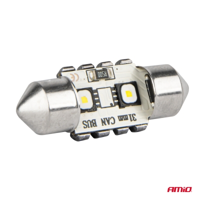 AMiO - LED žiarovky CANBUS 12SMD Festoon C5W 3838 31mm White 12/24V