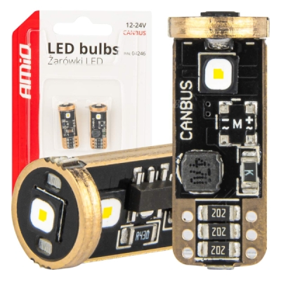 AMiO - LED žiarovky CANBUS T10 W5W 3SMD 3838 White 12V/24V