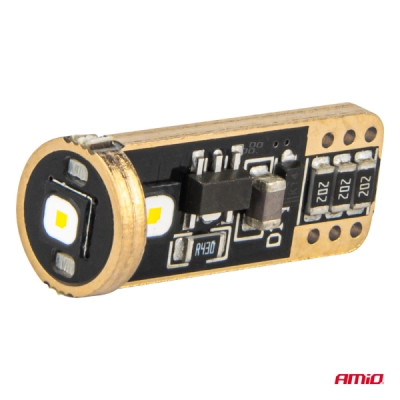 AMiO - LED žiarovky CANBUS T10 W5W 3SMD 3838 White 12V/24V
