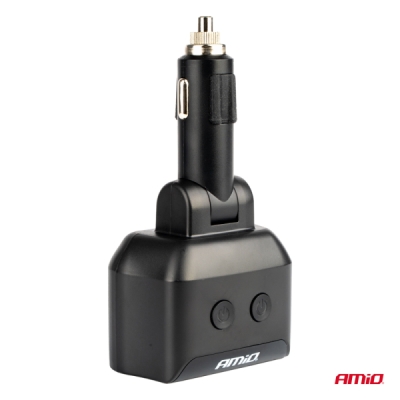 AMiO - Dvojitá predlžovacia zásuvka 2xUSB 1xUSB C 12/24V max 200W