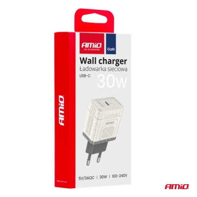 AMiO - Sieťová nabíjačka Quick Charge GaN PD 30W USB-C