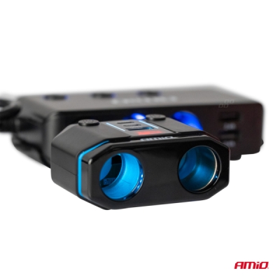 AMiO - Predlžovacia zásuvka PD30W PD20W QC3.0 12/24V max 200W