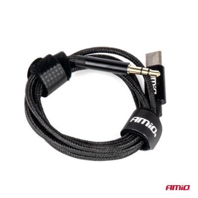 AMiO - Kábel USB-C na TYP AUX Mini Jack 3,5mm 1m