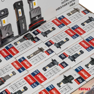 AMiO - LED žiarovky hlavného svietenia Hybrid séria H1 H3 H4 H7 HB3 HB4 6000K Canbus 16 sad