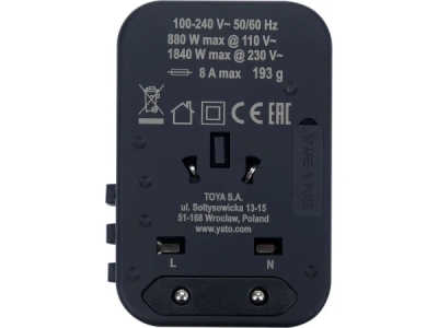Yato - Cestovný adaptér USB-C, USB-A, 65W