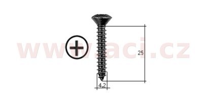 samořezný křížový vrut černý pozink Fe (sada 20 ks) (4,2 mm, 25 mm)