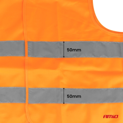 AMiO - Reflexná vesta XXL oranžová s certifikátom