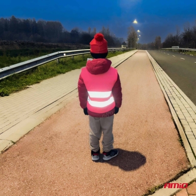 AMiO - Výstražná vesta detská ružová