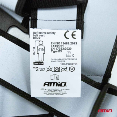 AMiO - Reflexné traky, čierne univerzálne