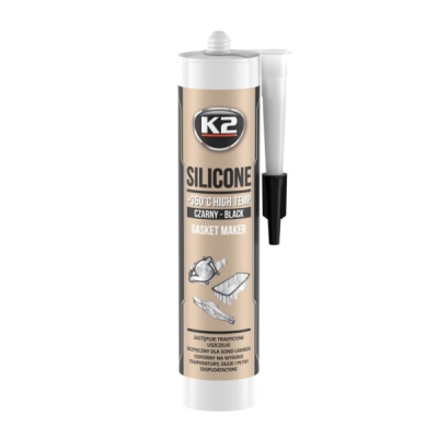 K2 - Silikón čierny kartuša +350 °C 300g