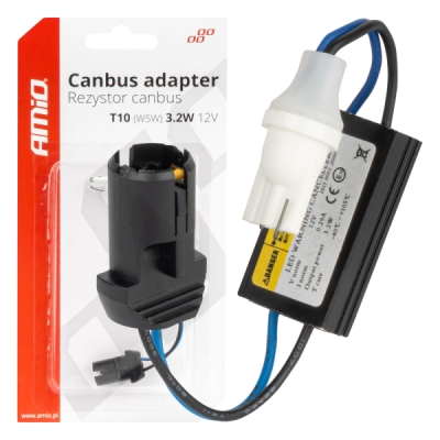 AMiO - CANBUS rezistor pre LED žiarovky 12V 3.2W T10 zástrčka a zásuvka