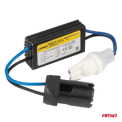 AMiO - CANBUS rezistor pre LED žiarovky 12V 3.2W T10 zástrčka a zásuvka