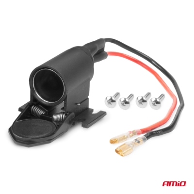 AMiO - Zásuvka autozapaľovača s klapkou 12V 24V