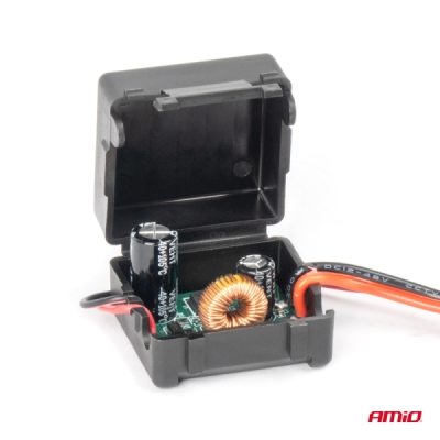 AMiO - Odrušovací filter do auta s DC-DC meničom 12/24V-12V