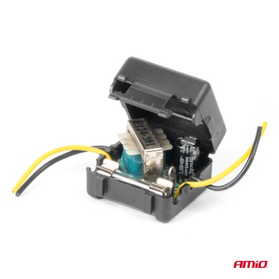 AMiO - Odrušovací filter do auta so sklenenou poistkou 12V