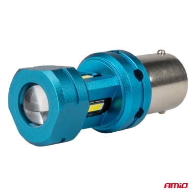 AMiO - CANBUS LED žiarovky 1156 BA15S P21W R10W R5W 4SMD 1860 Biele 12V 24V