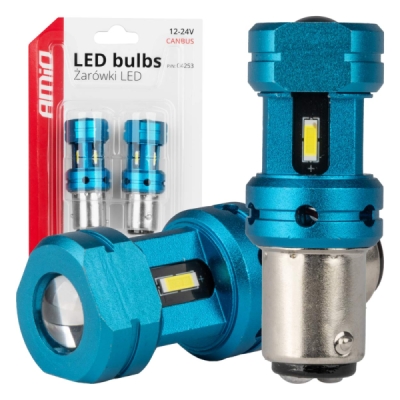 AMiO - LED žiarovky CANBUS 1157 BAY15D P21/5W 4SMD 1860 Biele 12V 24V