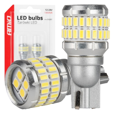 AMiO - LED žiarovky CANBUS T15 W16W 48SMD 4SMD 3014 3030 Biela 12V 24V
