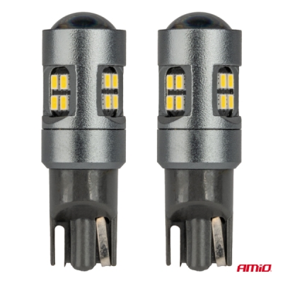 AMiO - LED žiarovky CANBUS T10 W5W 16SMD 2016 Biele 12V/24V