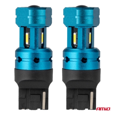 AMiO - LED žiarovky CANBUS T20 7440 W21W 4SMD 1860 White 12V 24V