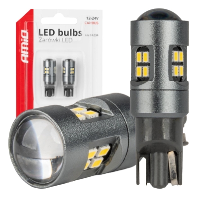 AMiO - LED žiarovky CANBUS T10 W5W 16SMD 2016 Biele 12V/24V