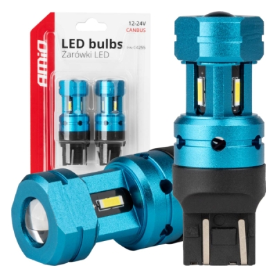 AMiO - LED žiarovky CANBUS T20 7443 W21/5W 4SMD 1860 Biela 12V 24V