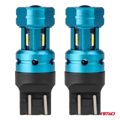 AMiO - LED žiarovky CANBUS T20 7443 W21/5W 4SMD 1860 Biela 12V 24V