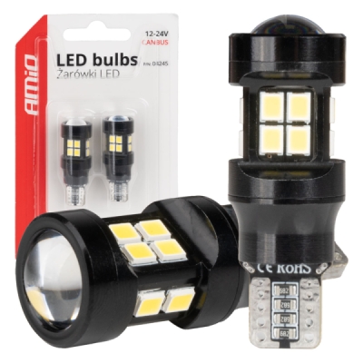 AMiO - LED žiarovky CANBUS T15 W16W 15SMD 2835 Biela 12V 24V