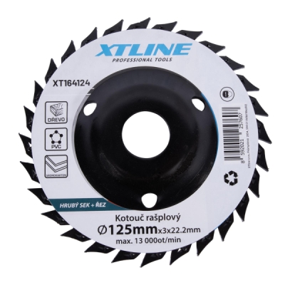 XTline - Kotúč rotačný rašplový na drevo 125x3x22,2 mm