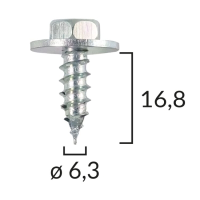 Romix - Skrutka montážna VW,MB 6,3x19mm (balenie 10ks)