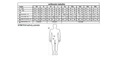 černé pracovní kalhoty STRETCH (vel. 5XL)
