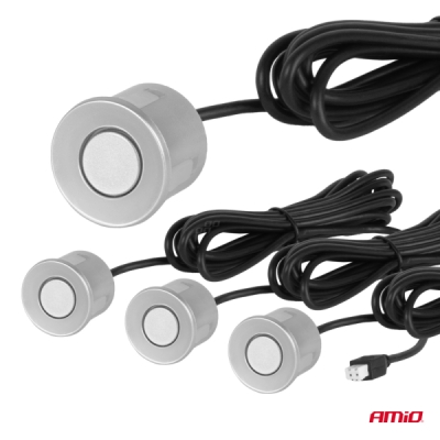 AMiO - Parkovací asistent MAX LED 4-senzorové strieborné