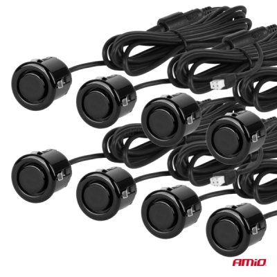 AMiO - Parkovací asistent LED 8-senzorově čierne GOLD 18mm