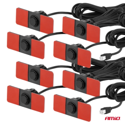 AMiO - Parkovací asistent LED-GRAF 8 senzorov čierna vnútorná 16,5mm