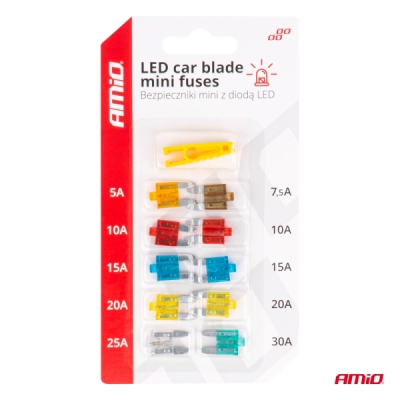 AMiO - Autopoistky nožové mini s led diódou 10 ks