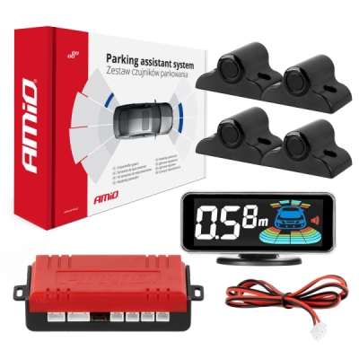 AMiO - Parkovací asistent LED-GRAF 3D 4-senzorové čierne TRUCK 19mm