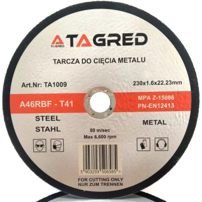 Tagred - Rezný kotúč na kov Ø230 x 22 x 1.6 mm