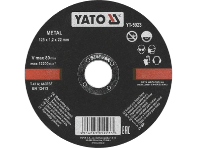 Yato - Rezný kotúč na kov Ø125 x 22 x 1.2 mm