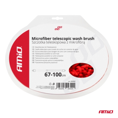 AMiO - Teleskopická prietoková kefa z mikrovlákna na umývanie auta 67-100 cm