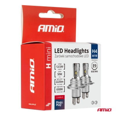 AMiO - LED žiarovky hlavného svietenia H4/H19 H-mini Series