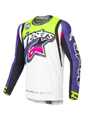 ALPINESTARS - dres SUPERTECH SX limitovaná edícia DIRT STUDIOS, (biela/fialová/ružová/žltá fluo, veľ. S)