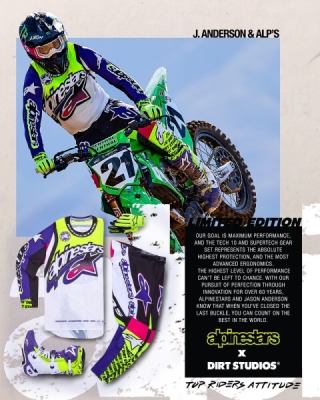 ALPINESTARS - dres SUPERTECH SX limitovaná edícia DIRT STUDIOS, (biela/fialová/ružová/žltá fluo, veľ. S)