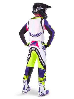 ALPINESTARS - dres SUPERTECH SX limitovaná edícia DIRT STUDIOS, (biela/fialová/ružová/žltá fluo, veľ. S)