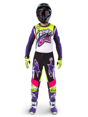 ALPINESTARS - dres SUPERTECH SX limitovaná edícia DIRT STUDIOS, (biela/fialová/ružová/žltá fluo, veľ. S)